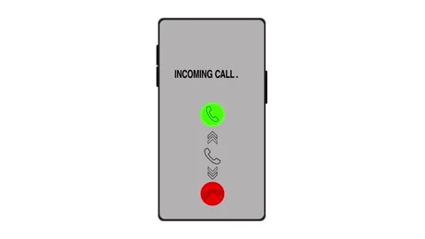 Smartphone screen incoming call swipe screen animation. With accept and decline Stock Footage 320177216