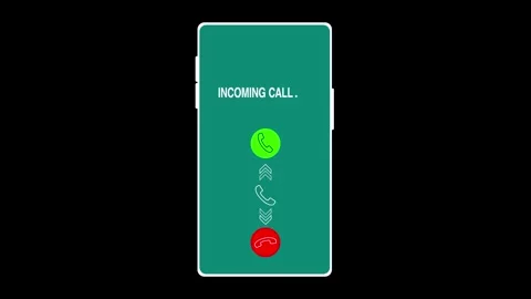 Smartphone screen incoming call swipe screen animation. With accept and decline Stock Footage 320177219