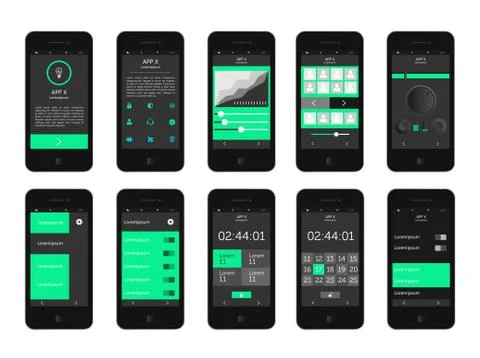 Smartphone screen interface vector Illustrazione stock