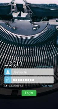 Smartphone screen with login message イラスト素材