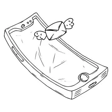 Smartphone screen with message icon. Vector illustration smartphone, telephon Stock Illustration