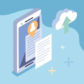Smartphone screen with mobile applications Stockillustratie