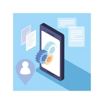 Smartphone screen with mobile applications Illustrazione stock