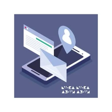 Smartphone screen with mobile applications Stock Illustration