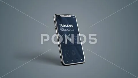 Smartphone Screen Mockup Floating Mobile UI Display Template PSD Template