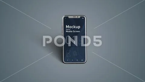Smartphone Screen Mockup Floating Mobile UI Display Template Template PSD