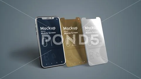 Smartphone Screen Mockup Floating Mobile UI Display Template Modèle PSD