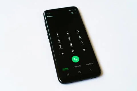 Smartphone on screen numbers to call Stock Photos