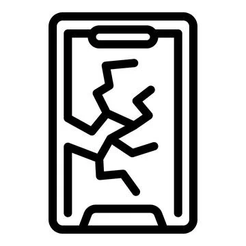 Smartphone screen protector icon outline vector. Display fortified cover glass Stock Illustration
