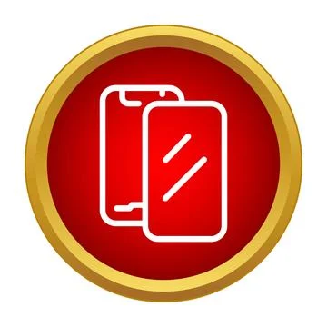 Smartphone screen protector installation or replacement concept icon Stock-Illustration