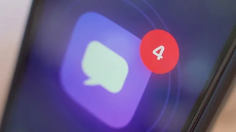 Smartphone screen receiving many missed messages close-up. Incoming Stock-Footage 342810815