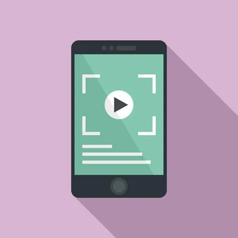 Smartphone screen recording icon, flat style Stockillustratie