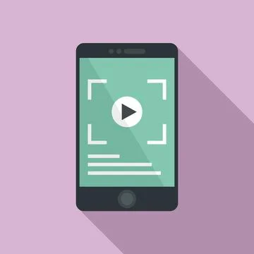 Smartphone screen recording icon, flat style Illustrazione stock