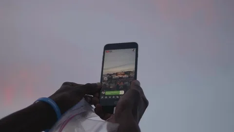 Smartphone Screen Recording Video View, Landscape Cityscape Tape Recording Video stock 108710813