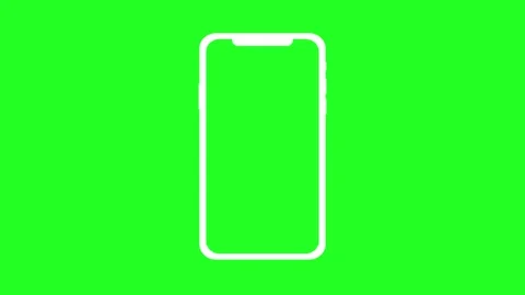 Smartphone Screen Rotation Animation With White Arrows on Green Background Stock Footage 341678398