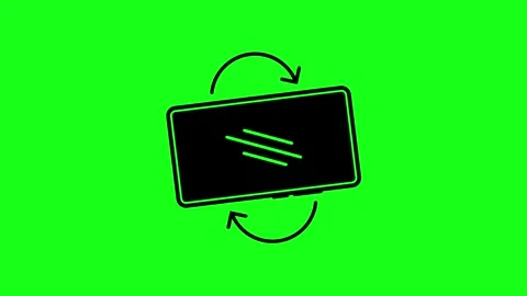 Smartphone Screen Rotation on Green Background Stock Footage 299860685
