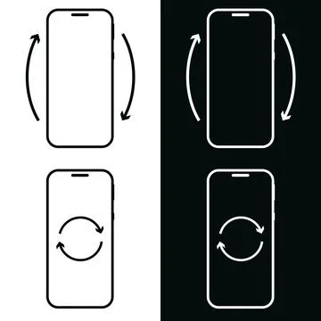 Smartphone screen rotation icon set Stock Illustration