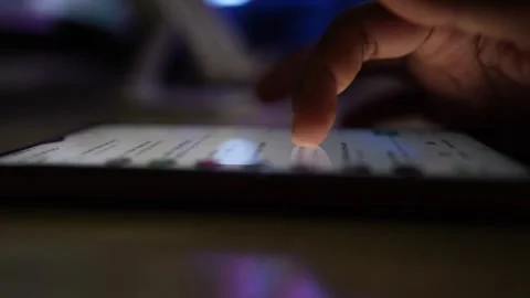 Smartphone screen scrolling by hand finger footage Stock Footage 290948134