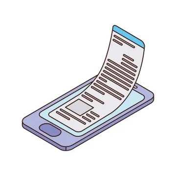 Smartphone screen with sheets of paper Stock Illustration