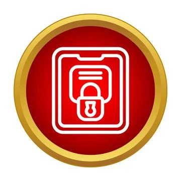Smartphone screen showing data protection and digital security padlock Stock Illustration