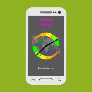 Smartphone screen showing data transfer speed test Stock Illustration