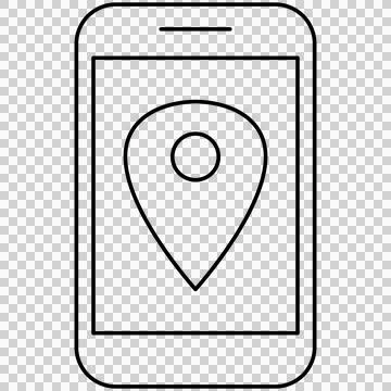 Smartphone screen showing map location pin Stock Illustration