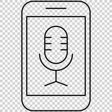 Smartphone screen showing microphone symbol Stock Illustration
