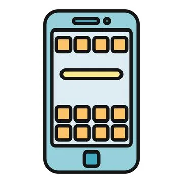 Smartphone screen showing mobile app icons layout イラスト素材