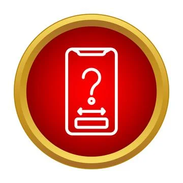 Smartphone screen showing a question mark help icon Stock Illustration