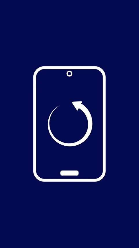 Smartphone screen showing rotating arrow animation signifying refresh updat.. 库存影片 338210432