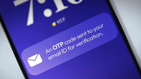 Smartphone screen showing a security OTP verification code notification Stock-Footage 334137193