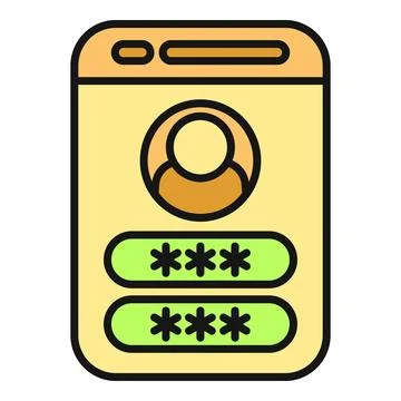Smartphone screen showing user login password authentication Stock Illustration