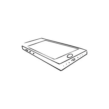 Smartphone, screen sketch vector illustration Stock Illustration