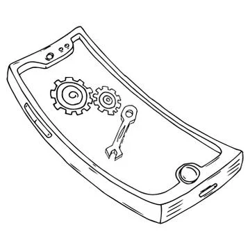 Smartphone screen with support icon. Vector illustration smartphone, telephon Stock Illustration