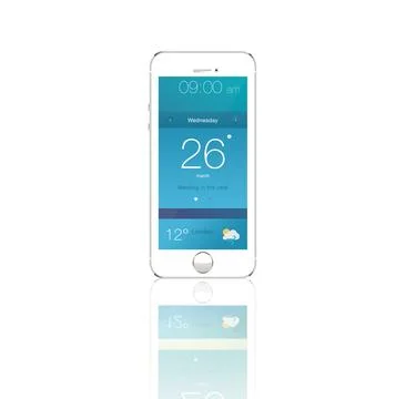 Smartphone screen, technology and ui of mobile in studio isolated on a white Stock Illustration