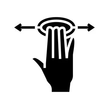 Smartphone screen touch with three fingers glyph icon vector illustration Illustrazione stock
