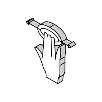 Smartphone screen touch with three fingers isometric icon vector illustration Stock Illustration