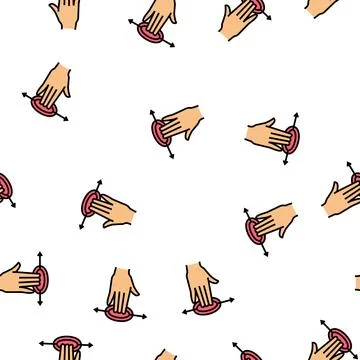 Smartphone screen touch with three fingers vector seamless pattern Stock Illustration
