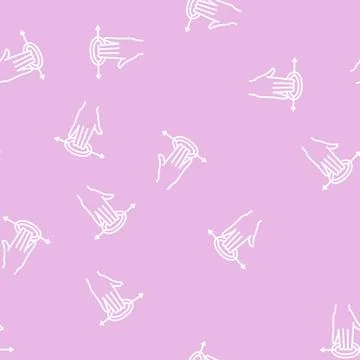 Smartphone screen touch with three fingers line seamless pattern Illustrazione stock