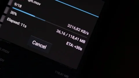 Smartphone screen that uploads files to the network Stock Footage 120528821