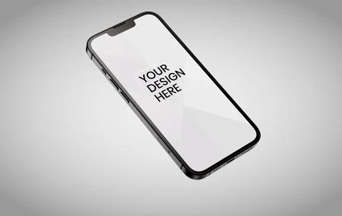 Smartphone screen on white background mock up. Phone modern screen design. mo Stock Photos