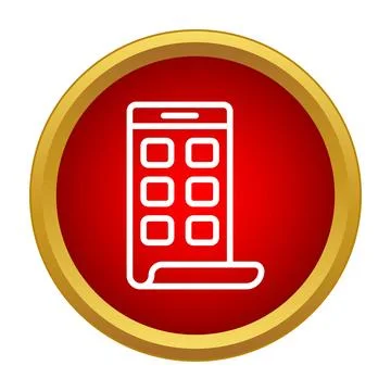 Smartphone with scrolling interface line icon button 스톡 일러스트