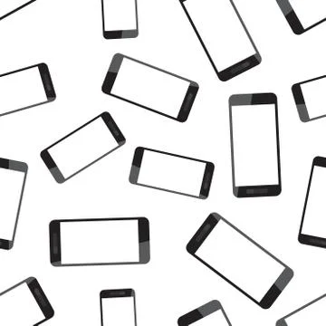 Smartphone seamless pattern background. Business flat vector illustration. Re 스톡 일러스트