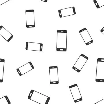 Smartphone seamless pattern background. Flat vector illustration. Mobile phon Stock Illustration