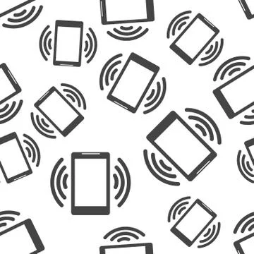 Smartphone seamless pattern background icon. Business flat vector illustratio Stock Illustration
