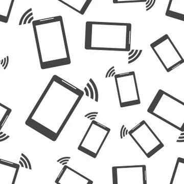 Smartphone seamless pattern background icon. Business flat vector illustratio 스톡 일러스트