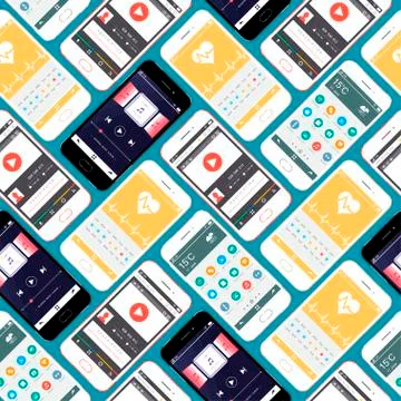 Smartphone Seamless Pattern Stock Illustration