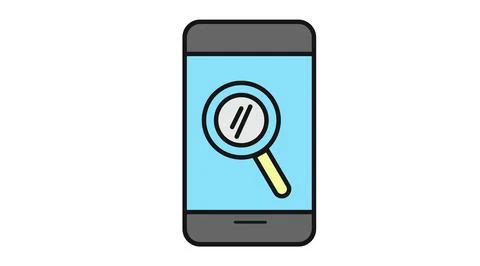 Smartphone search and mobile analysis icon Stockillustratie