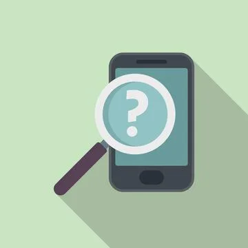 Smartphone search icon flat vector. Document request Illustrazione stock