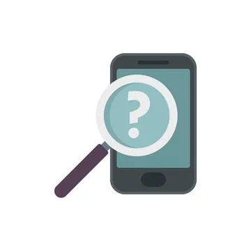 Smartphone search icon flat vector. Document request 스톡 일러스트